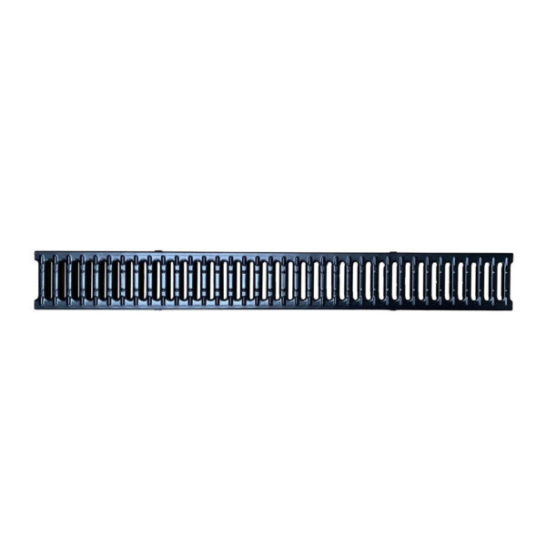 Black Powder Coated Galvanised Steel Channel Drain Grate & Channel (5 Inch)